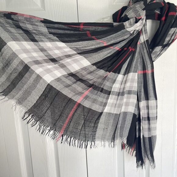 Women Scarf Shawl Rayon Plaid Multicolor 78 x 30 - Picture 8 of 11